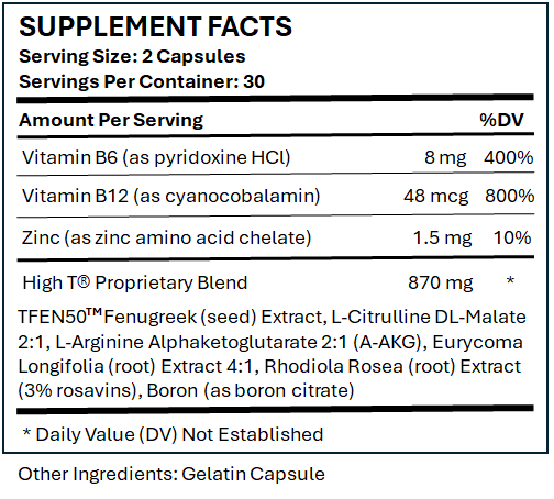 High T White Testosterone booster